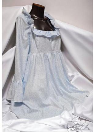 Голубое платье in the style в цветочный принт4 фото