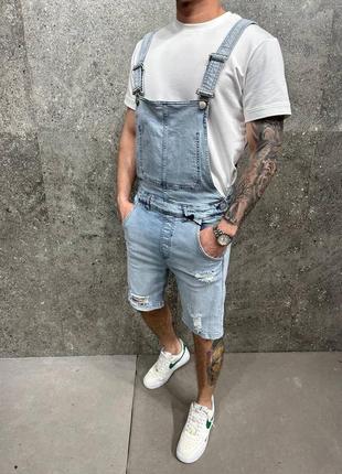 Джинсовые шорты комбинезон