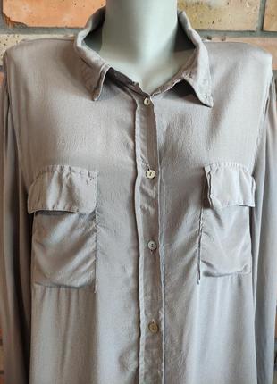 Шикарная блузка рубашка натуральный шелк.2 фото