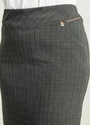 Бежевая женская юбка карандаш большого размера 3355ар размеры 46-586 фото