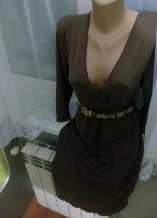 Красивое теплое платье kookai с глубоким вырезом, сост. отличное. сток!
