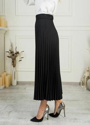 Женская черная юбка плиссе размеры 44-566 фото
