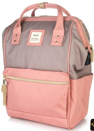 Рюкзак сумка водонепроникна з відділенням для ноутбука himawari 9001 pink/grey gy/pi