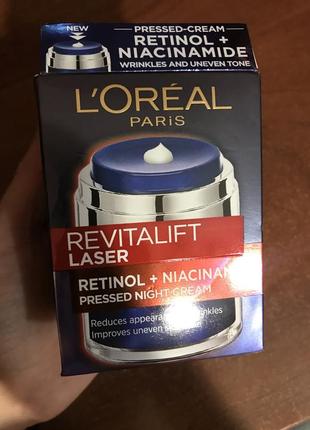 Ночной крем l'oreal paris revitalift лазер против морщин и для улучшения тона кожи лица с ретинолом и никотинамидом 50 мл3 фото