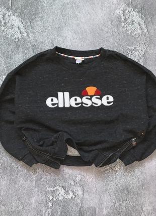 Ellesse елес серый свитшот свитер кофта женская плюшевый логотип