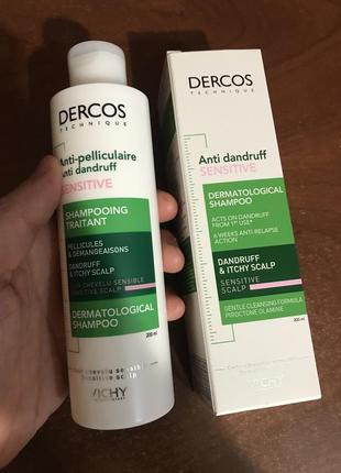 Шампунь проти лупи vichy dercos anti-dandruff sensitive shampoo 200ml