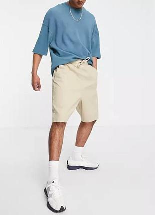 Топовые хлопковые бежевые мужские шорты asos1 фото
