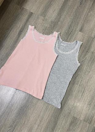Alive размер 140 в наличии базовые маечки для девочки серая розовая пара идеальные