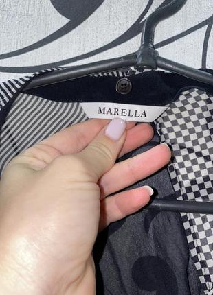 Черная шелковая блуза с топом блуза колор-блок max mara marella щелевая рубашка с майкой блуза с топом3 фото