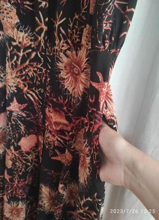 Сукня міді в яскравий принт4 фото
