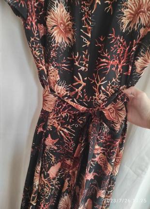Сукня міді в яскравий принт3 фото
