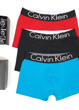 Мужские трусы в коробке 3шт calvin klein. комплекты мужского белья кельвин кляйн. мужские трусы