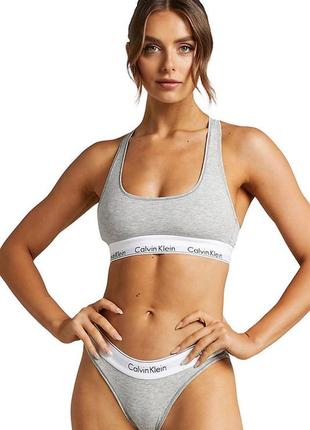 Комплект спортивної білизни calvin klein cotton bralette & thong