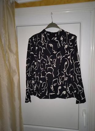 Стильная блуза zara, принт лица 2