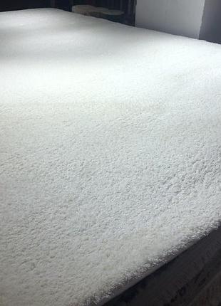 200х290 килим білий ворсистий мікрофібра