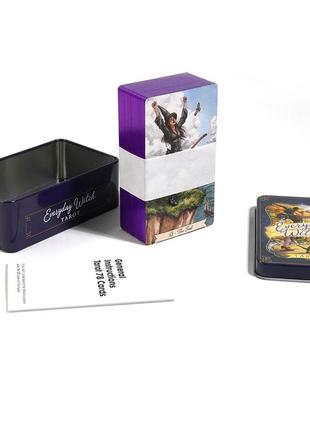 Карты таро ведьма каждый день everyday witch tarot с фиолетовым срезом в металлической коробочке5 фото