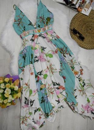 Платье легкое летнее асимметричное миди платье сарафан