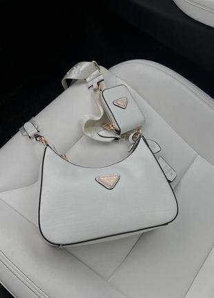 Сумка prada leather white 4