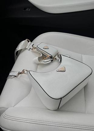 Сумка prada leather white 2