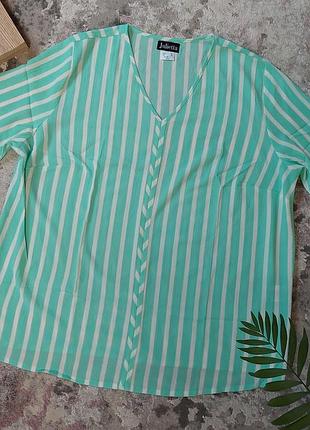 Блуза мятного цвета в белую полосу julietta (размер 20-22)