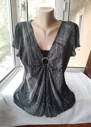 Трикотажная блуза блузка большого размера2 фото