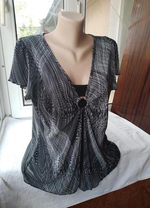 Трикотажная блуза блузка большого размера6 фото