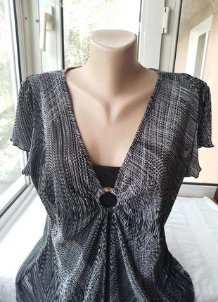 Трикотажная блуза блузка большого размера4 фото