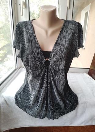 Трикотажная блуза блузка большого размера3 фото