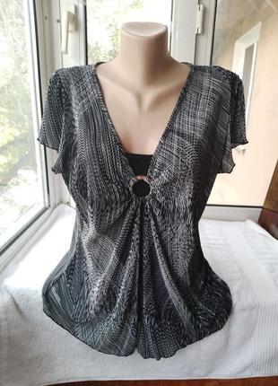 Трикотажная блуза блузка большого размера1 фото