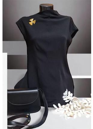 Блуза черная zara без рукава вискоза1 фото
