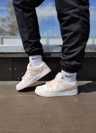 Nike sb dunk low pink white5 фото