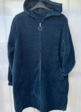 Пальто альпака турция с капюшоном2 фото