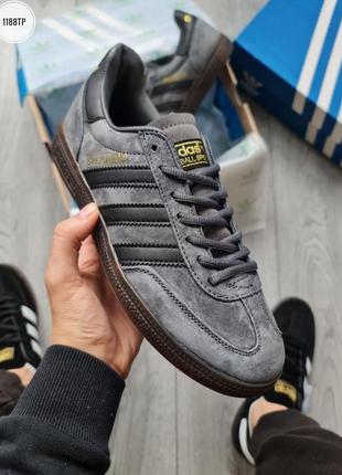 Мужские кроссовки летние adidas spezial handball dark grey адедас спел серое