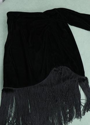 Бархатная юбка з бахромой от zara9 фото