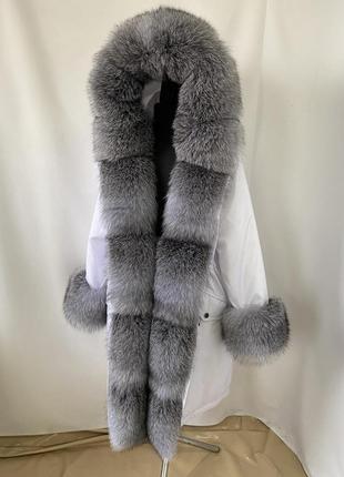 Шикарная зимняя женская парка, пальто из максимума меха трендового меха блюфрост, 40-60 размеры1 фото