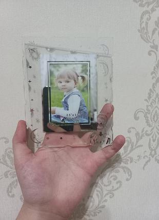 Рамка для фото скляна з іконкою нова