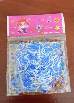 Пакет резинок для плетения браслетов голубые1 фото