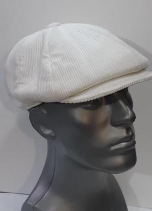 Кепка 12.0122.009 восьмиклинка демисезонная белый вельвет, размер 57