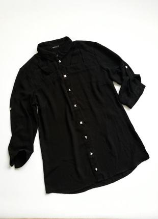 Черная шифоновая блуза mohito1 фото