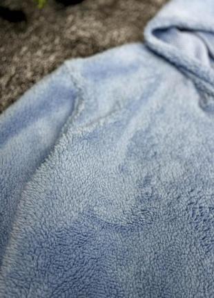 Стиль�ный однотонный мужской худи с капюшоном. теплая толстовка голубого цвета. молодежный...