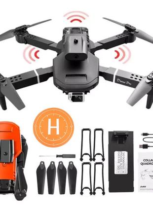 Дрон з камерою 4k rc drone e100 – дрон коптер fpv, fpv 100 м. до 30 хв. 2 акумулятори + сумка