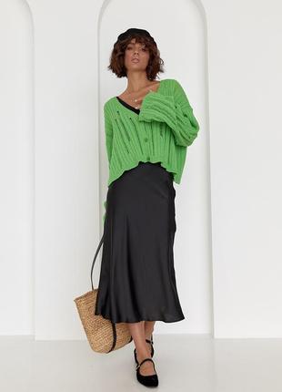 Жіночий кардиган у стилі гранж — зелений колір, l (є розміри)3 фото