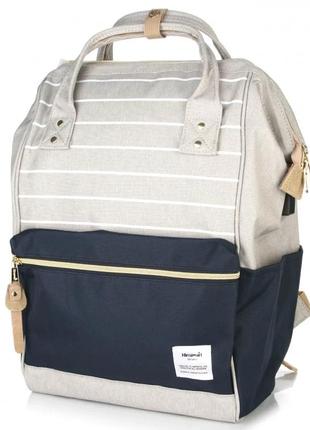 Рюкзак жіночий у смужку himawari 9001 blue/grey