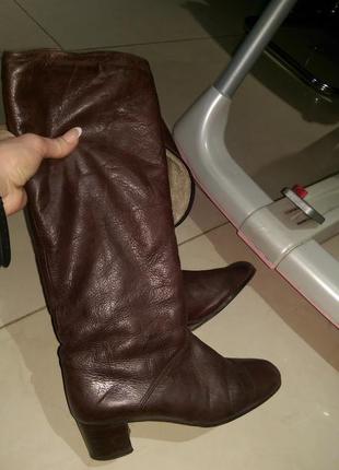 Сапоги зимние италия шикарная кожа на теплом меху размер 36,5-37 стелька 23,5-24 см