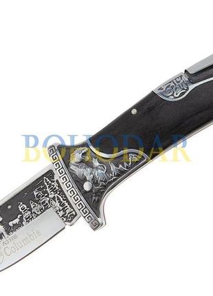 Нож охотничий columbia n-064a 23 см складной clip point back lock с клипсой польша!2 фото