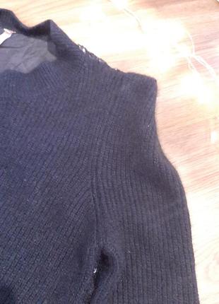 Уникальный крой свитера спина в пайетках, острые плечи стойка, ангора 40%8 фото