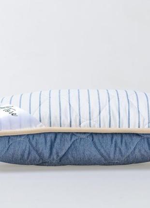 Подушка из овечьей шерсти мериносов goodnight - синяя в полоску 50х70