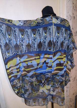 Трикотажная,блузка-туника с кружевом,этно-бохо,большого размера-оверсайз4 фото