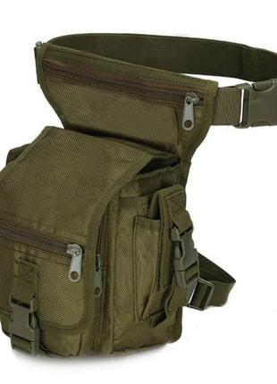 Мужская сумка тактическая поясная swat на ногу 5л - армейская барсетка олива,...