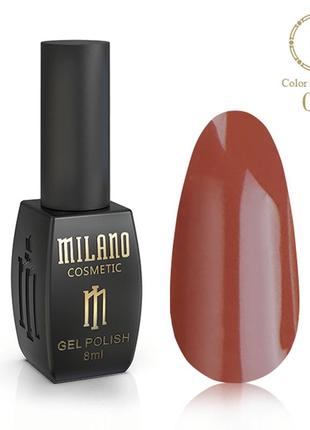 Гель лак для маникюра и педикюра ногтей насыщенный яркий цветная коллекция milano 8 мл color collection №10